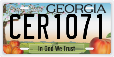 GA license plate CER1071