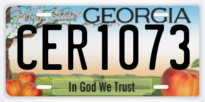 GA license plate CER1073