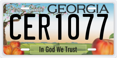 GA license plate CER1077