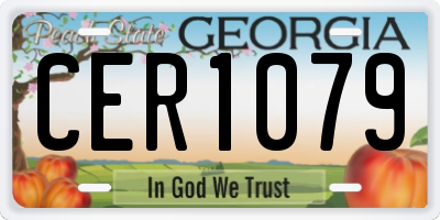 GA license plate CER1079