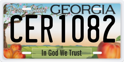 GA license plate CER1082