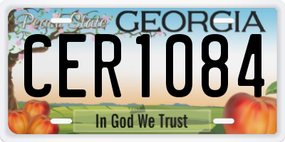 GA license plate CER1084