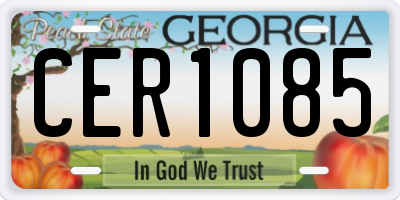 GA license plate CER1085