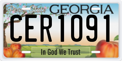 GA license plate CER1091
