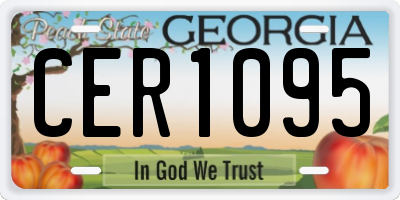 GA license plate CER1095