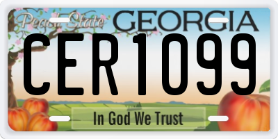 GA license plate CER1099