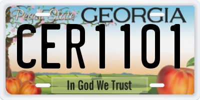 GA license plate CER1101
