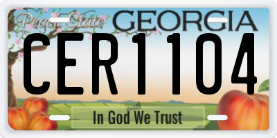 GA license plate CER1104