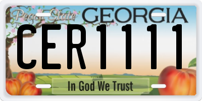 GA license plate CER1111