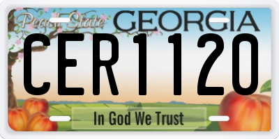 GA license plate CER1120