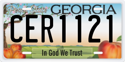 GA license plate CER1121