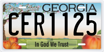 GA license plate CER1125
