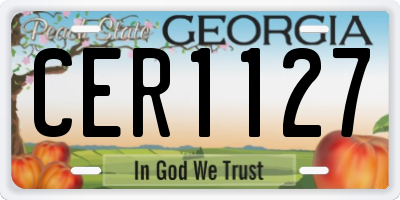 GA license plate CER1127