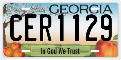 GA license plate CER1129
