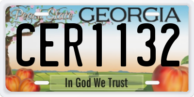 GA license plate CER1132
