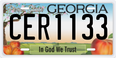 GA license plate CER1133