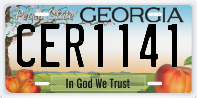 GA license plate CER1141