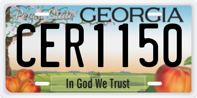 GA license plate CER1150