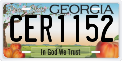 GA license plate CER1152