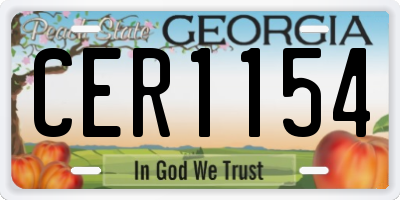 GA license plate CER1154