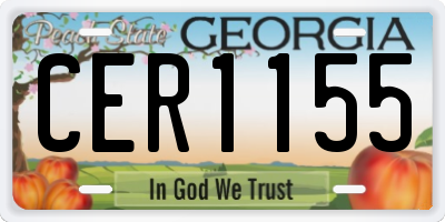 GA license plate CER1155