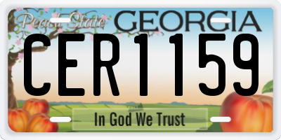GA license plate CER1159