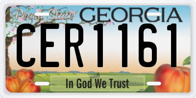 GA license plate CER1161