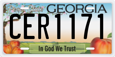 GA license plate CER1171
