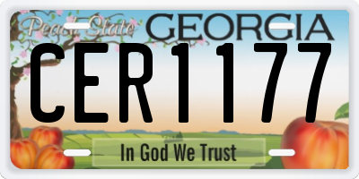 GA license plate CER1177