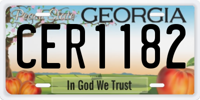 GA license plate CER1182
