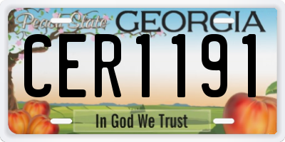 GA license plate CER1191