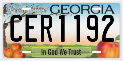 GA license plate CER1192