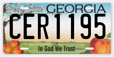 GA license plate CER1195