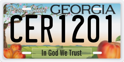 GA license plate CER1201