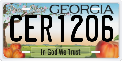 GA license plate CER1206