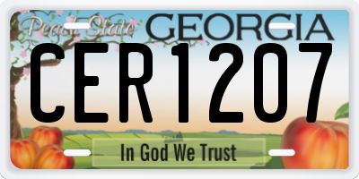 GA license plate CER1207