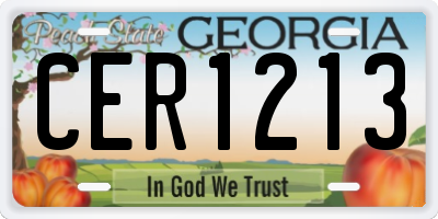GA license plate CER1213