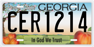 GA license plate CER1214