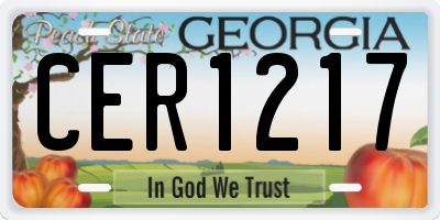 GA license plate CER1217