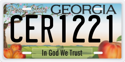 GA license plate CER1221