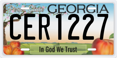 GA license plate CER1227