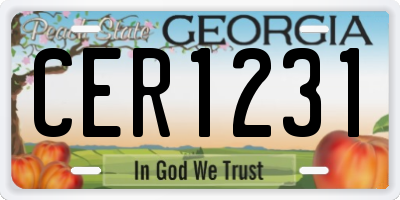 GA license plate CER1231