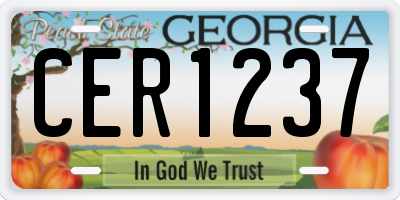 GA license plate CER1237