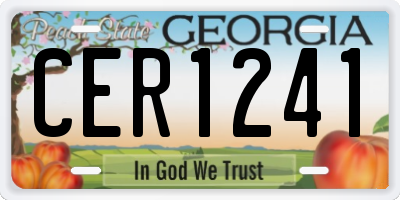 GA license plate CER1241
