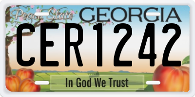 GA license plate CER1242
