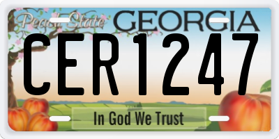GA license plate CER1247