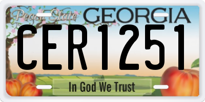 GA license plate CER1251