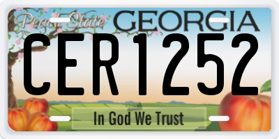 GA license plate CER1252
