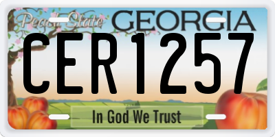 GA license plate CER1257