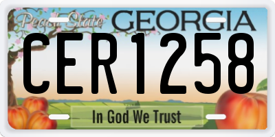 GA license plate CER1258